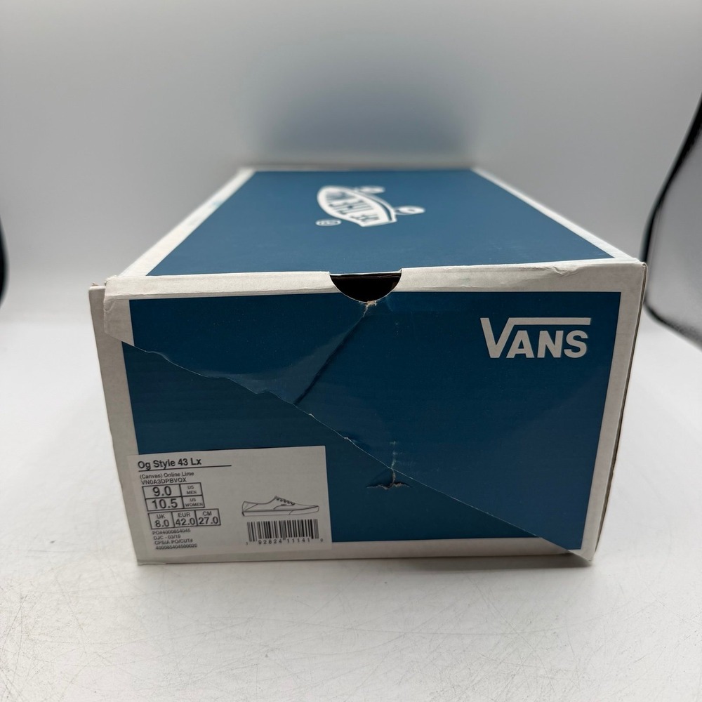 VANS OG Style 43 LX Low Shoes Men Sz 9 Lime Green Pinstripe Sneakers VN0A3DPBVQX - Picture 11 of 11